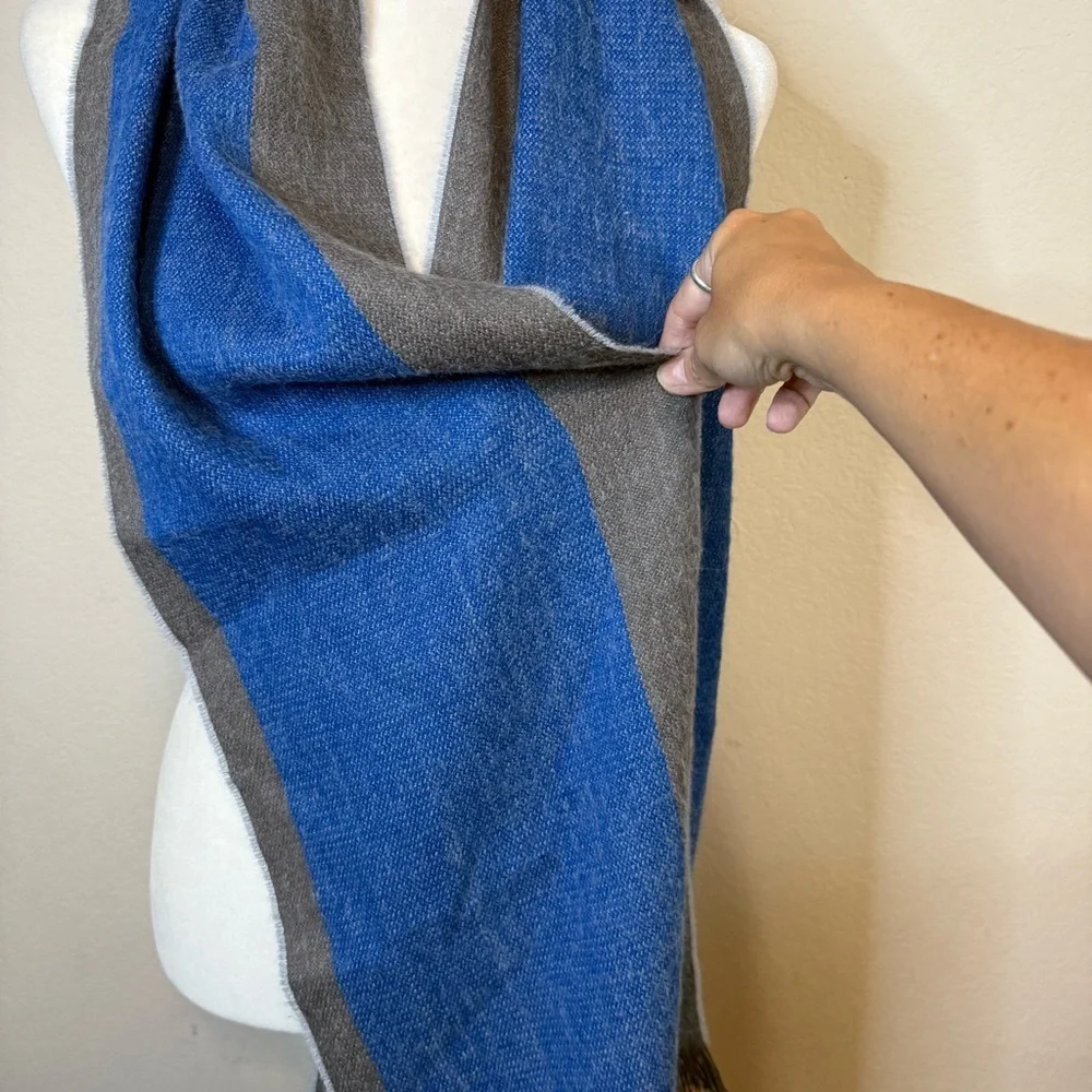 Shupaca Alpaca Blend Blue Gray Classic Scarf Minimalist Unisex Casual Fall